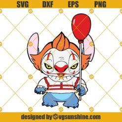 Stitch Pennywise SVG Stitch Halloween SVG, Pennywise SVG PNG DXF EPS