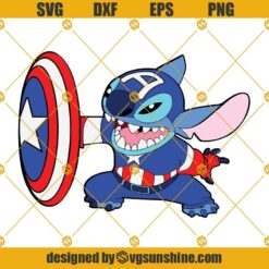 Stitch Captain America SVG, Stitch Superhero SVG, Captain America SVG, Stitch SVG