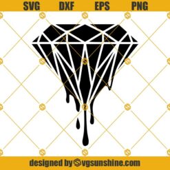 Dripping Diamond SVG Crystal SVG Gemstone SVG