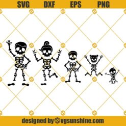 Skeleton Family SVG, Dancing Skeleton SVG, Funny Gothic Skull SVG