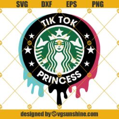 Tik Tok Princess Starbucks Cup SVG, Tik Tok SVG, Tik Tok Princess SVG