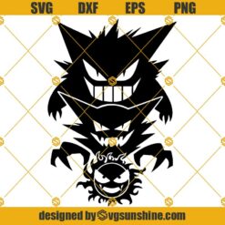 Ghostly Trio Pokemon SVG, Gastly Trio SVG, Gengar SVG