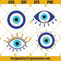 Evil Eye SVG Bundle Cut File For Cricut, Cameo Silhouette, Mystical Eye SVG Cuttable File Boho, Bohemian SVG