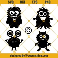 Monsters Baby Files SVG, Monster Face SVG, Monsters Silhouette Bundle