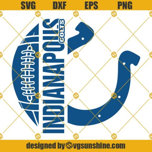 Indianapolis Colts Ball SVG, NFL Sports Logo Football Cut File For Cricut Files ClipArt Digital