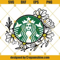 Flower Starbucks Cup SVG, Starbucks Cup Floral Decal SVG, Starbucks Floral Personalized Name SVG