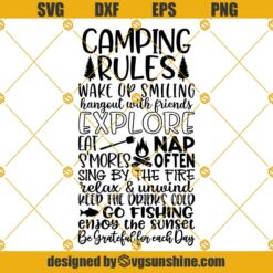 Camping Rules SVG, Explore SVG, Camping SVG PNG DXF EPS Cut Files For Cricut Silhouette Cameo