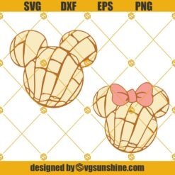 Mickey Minnie Mouse Pan Dulce Concha SVG 2 Files, Mexican Sweet Bread SVG
