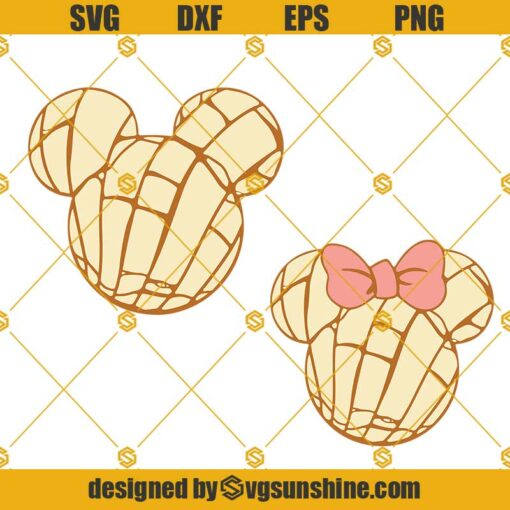 Mickey Minnie Mouse Pan Dulce Concha SVG 2 Files, Mexican Sweet Bread SVG