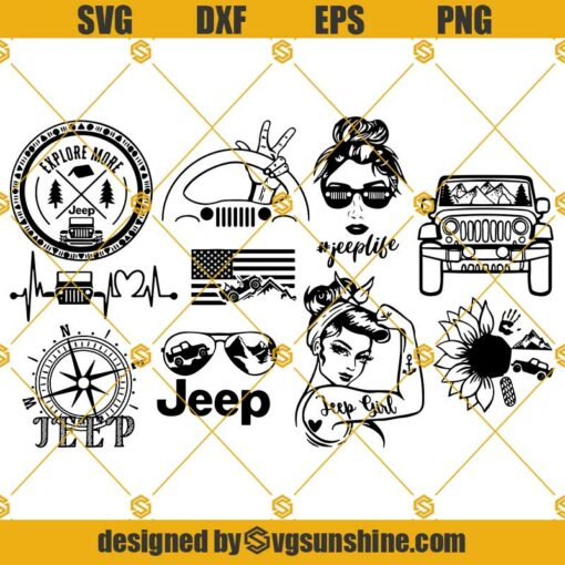 Jeep SVG Bundle Jeep Life SVG, Offroad SVG, Jeep Girl SVG, Jeep Vector, Jeep Silhouette cricut