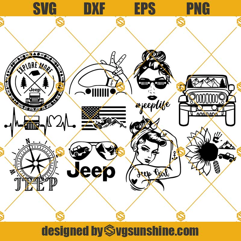  Jeep SVG Bundle Jeep Life SVG, Offroad SVG, Jeep Girl SVG, Jeep Vector, Jeep Silhouette cricut