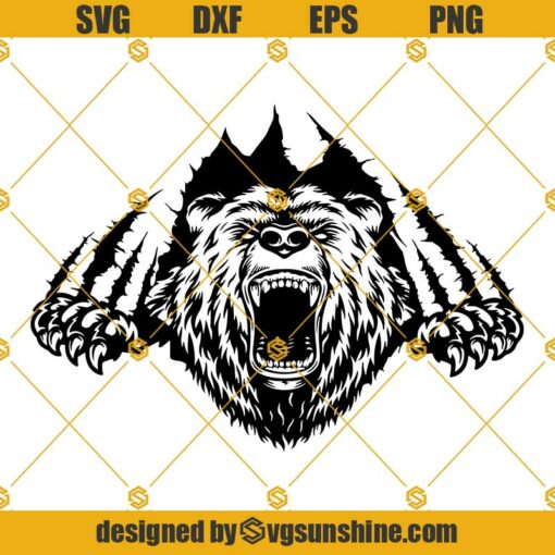 Bear SVG Claws Scratch SVG, Grizzly Bear SVG, Wild Animal T-Shirt SVG Cricut Cut Files Silhouette Clipart Vector Digital