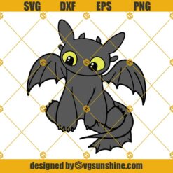 Dragon Toothless SVG, Toothless SVG PNG DXF EPS Cut Files For Cricut Silhouette Cameo, Dragon SVG, How to Train Your Dragon SVG