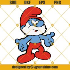Papa Smurf Layered SVG, Papa Smurf SVG, Smurf SVG PNG DXF EPS Cut Files For Cricut Silhouette Cameo
