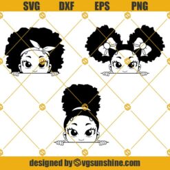 Peekaboo Girl Peeking SVG Cricut Silhouette , Black Girl SVG African American SVG, Black Kid SVG, Afro Child SVG