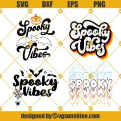 Retro Spooky Vibes SVG Bundle, Halloween shirt Svg, Fall Vibes Svg, Spooky Vibes Svg, Halloween Svg files for cricut