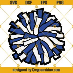 Blue White Pom Pom SVG Cricut Silhouette