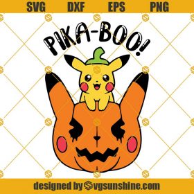 Pikachu Pumpkin Halloween SVG, Pika-Boo SVG, Pokemon Halloween SVG ...