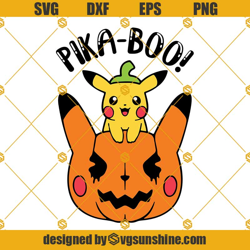 Pikachu Pumpkin Halloween SVG, Pika-Boo SVG, Pokemon Halloween SVG