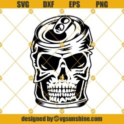Skull Beer Can SVG Soda Can SVG Soda Pop SVG Alcoholic Drink Bar Canister Tallboy SVG Cutting File Clipart Vector