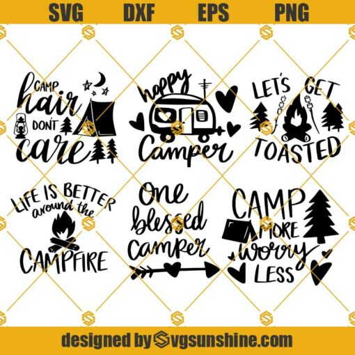 Camping SVG Bundle, Camping SVG, Camping Life SVG, Happy Camper SVG, Camping Shirt SVG, Hiking SVG