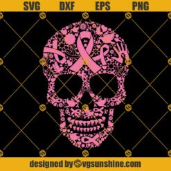 Tattoo Skull Cancer SVG, Skull Cancer Awareness SVG, Awareness Cancer SVG