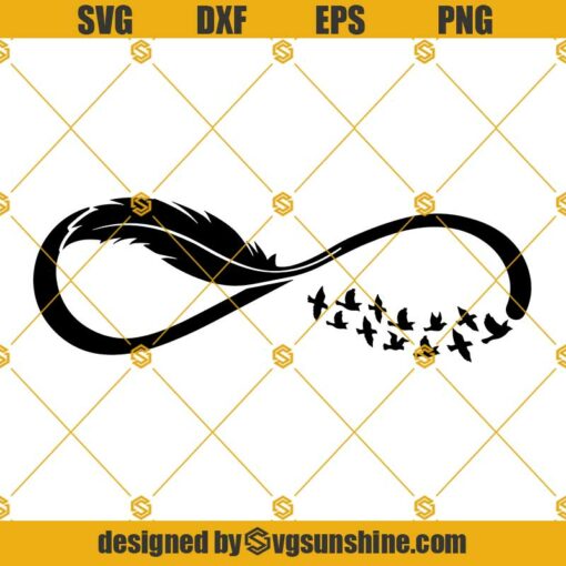 Infinity Symbol SVG, Infinity Bird Feather Svg, Feather Svg
