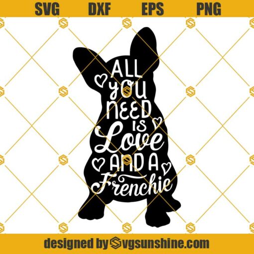 French Bulldog SVG, Frenchie Love SVG Cricut Silhouette