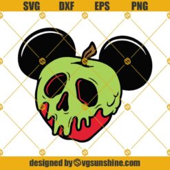 Poison Apple Ears SVG, Evil Queen SVG, Skull Apple SVG, Disney Halloween SVG