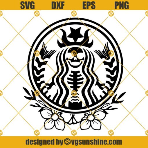 Skeleton Starbucks Logo SVG, Starbucks Halloween SVG, Halloween Queen SVG, Skeleton Coffee SVG, Halloween SVG