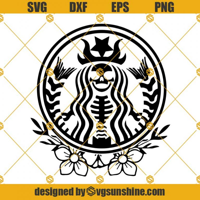 Skeleton Starbucks Logo SVG, Starbucks Halloween SVG, Halloween Queen