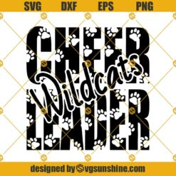 Wildcats Cheerleader SVG, Wildcat Paw Print SVG, Team spirit SVG, Cheer mom shirt SVG, cricut cut files, silhouette
