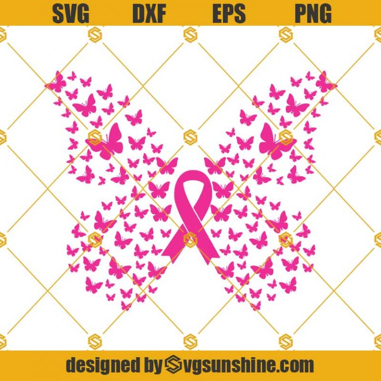 Butterfly Breast Cancer SVG, Butterfly SVG, Pink Ribbon SVG, Breast