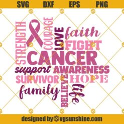 Raised Fist In October We Wear Pink SVG, Breast Cancer SVG, Breast Cancer Hand With Ribbon SVG, Cancer Warrior SVG