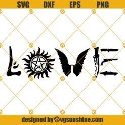 Cricut Supernatural SVG, LOVE Inspired By Supernatural SVG, Supernatural Symbols SVG