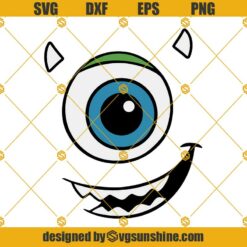 Mike Face SVG, Mike Cut File, Monsters University Monsters Inc Scare Academy SVG, Mike Wazowski SVG