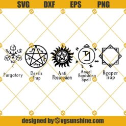 Supernatural Signs Symbols SVG, Supernatural SVG, The Mark Of Cain SVG, The Men Of Letters SVG Bundle
