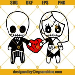 Jack And Sally SVG, A Nightmare Before Christmas SVG, Cutting Files For Cricut Silhouette
