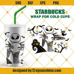 Full Wrap Jack Skellington Starbuck Cup SVG, Halloween Starbuck SVG, Jack Skellington SVG