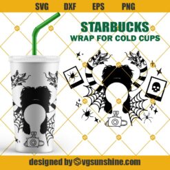 Lydia Beetlejuice Sandworm Starbucks SVG, Halloween Full Wrap For Starbucks Cold Cup SVG, Lydia Beetlejuice SVG