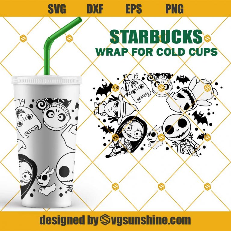 Jack Skellington Starbucks Cold Cup SVG, Full Wrap For Starbucks Venti