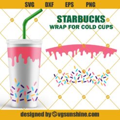 Donuts Starbucks SVG, Full Wrap Donut Drip For Starbucks Cup SVG PNG DXF EPS Cricut