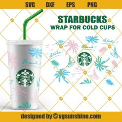 Full Wrap Summer Starbuck Cup SVG, Starbucks Cold Cup SVG, Palm Tree SVG, Starbuck Palm Tree SVG