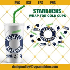 SEATTLE SEAHAWKS Starbucks Full wrap SVG, Football Full Wrap For Starbucks Cold Cup SVG, Seattle Seahawks Starbucks Cup SVG