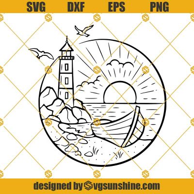 Plotter File The Lighthouse Svg, Lighthouse Seagull Gull Svg ...