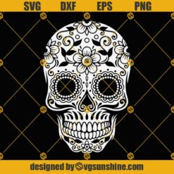Flower Skull SVG, Skull SVG, Floral Skull SVG, Sugar Skull SVG File, Skull Vector, Gothic Skeleton SVG, Skull SVG File