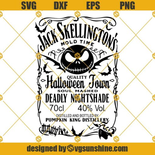 Jack Skellingtons Wiskey SVG, Halloween Town SVG