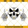 Skull Middle Finger PNG DXF EPS Cut Files For Cricut Silhouette