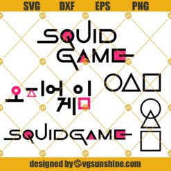 Squid Game Logo SVG Bundle, Squid Game Vector Clipart, Squid Game SVG PNG DXF EPS Cut Files For Cricut Silhouette