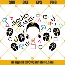 067 Squid Game Characters SVG, Squid Game SVG EPS PNG DXF Cricut Silhouette